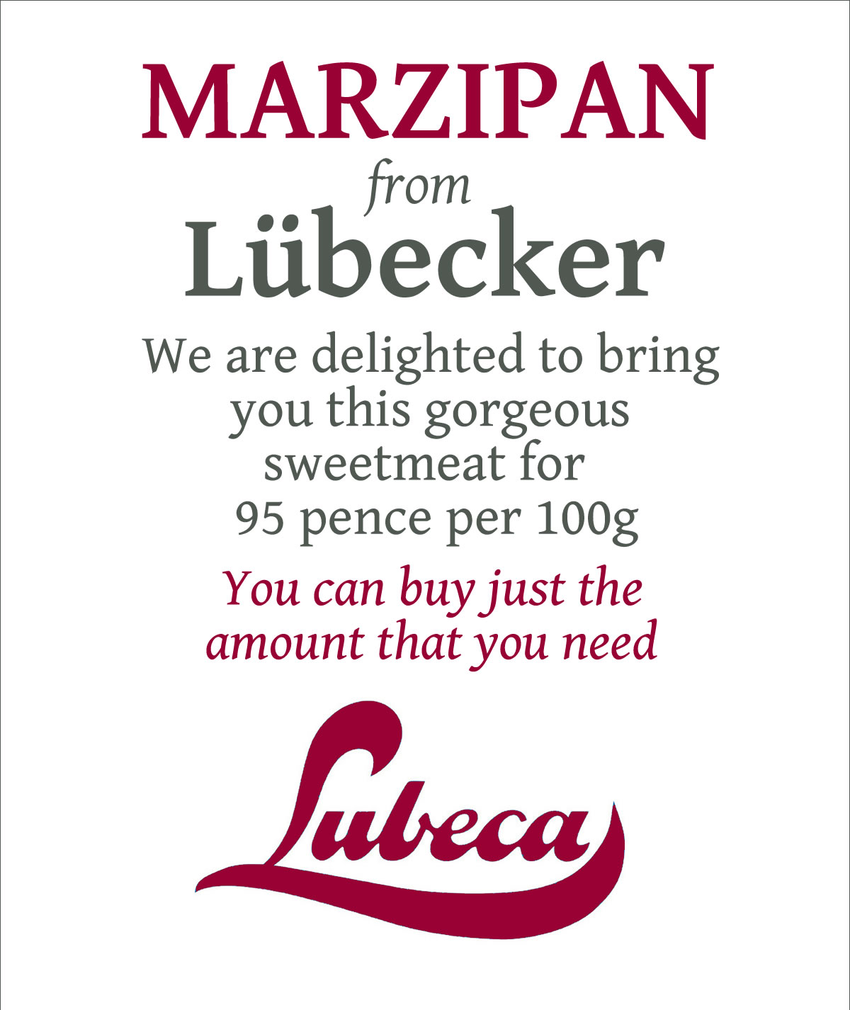 Marzipan from Lubecker