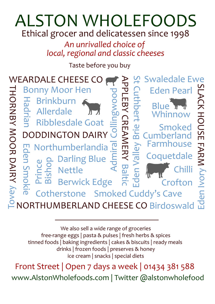 Alston Wholefoods Local Cheeses Poster A4