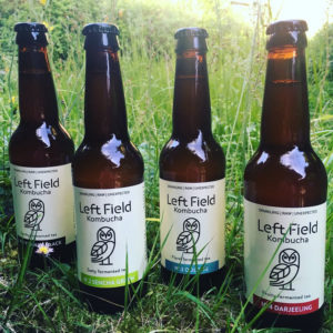 Bottles of Left Field Kombucha