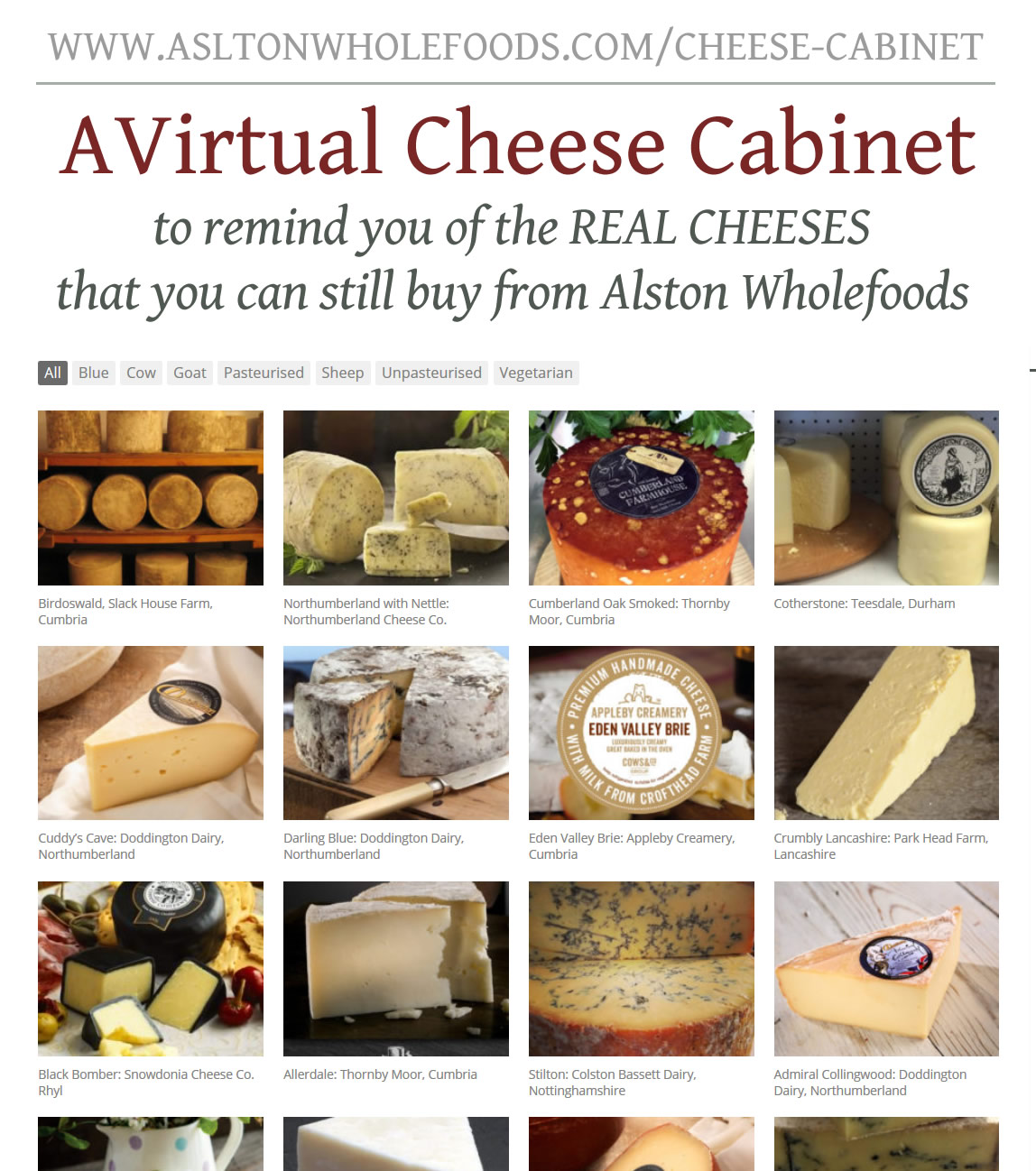 Our Virtual Cheese Cabinet